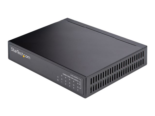 Startech Unmanaged 2.5G Switch, 5 Port Gigabit Switch, 2.5GBASE-T Unmanaged Ethernet Switch, Ethernet Splitter, Din Rail or Wall Mount, Multi-Gigabit, All-Metal, Auto-MDIX, 9K Jumbo - 2.5 Gb Network Switch - Switch - unmanaged - 5 x 10/100/1000/2.5G - des