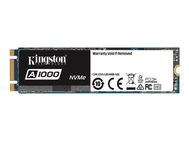 Kingston A1000 - Solid state drive - 960 GB - internal - M.2 2280 - PCI Express 3.0 x2 (NVMe)