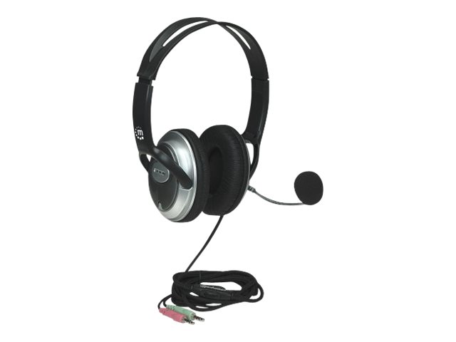 HEADSET STEREO 2X 3.5MM JACKS- FLEX MIC BOOM VOL/CONTROL