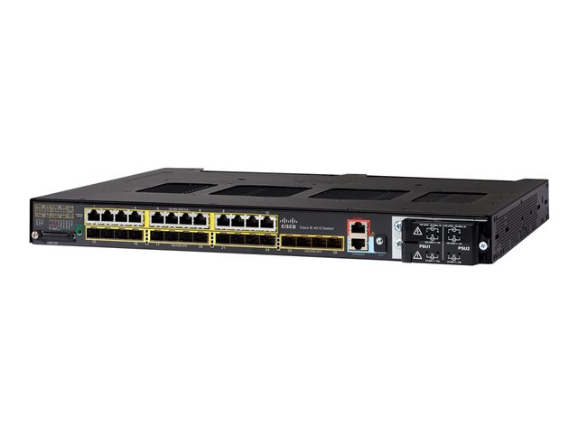 Cisco Industrial Ethernet 4010 Series - Switch - Managed - 12 x 10/100/1000 (PoE+) + 4 x 10/100/1000/SFP (uplink) + 12 x 10/100/1000/SFP - DIN rail mountable - TAA Compliant