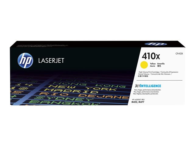 HP 410X - High Yield - yellow - original - LaserJet - toner cartridge (CF412X) - for Color LaserJet Pro M452, MFP M377, MFP M477