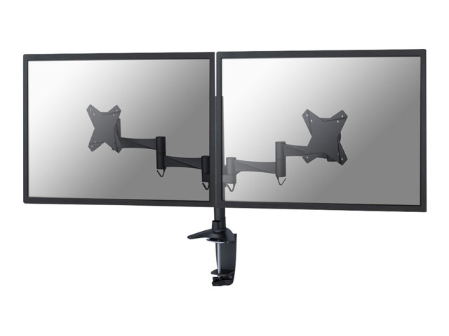 Neomounts FPMA-D1330D - Mounting kit - full-motion - for 2 LCD displays - black - screen size: 10"-27" - clamp mountable, grommet, desk-mountable