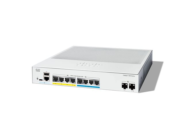 Cisco Catalyst 1300-8MGP-2X - Switch - L3 - Managed - 4 x Gigabit Ethernet + 4 x 100/1000/2.5G + 2 x 10 Gigabit SFP+ - rack-mountable - PoE+ (120 W)