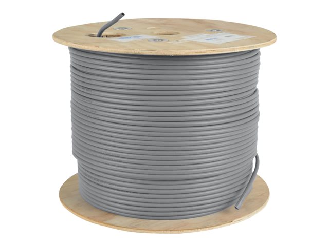 Eaton Tripp Lite Series Cat5e 350 MHz Solid Core (UTP) PVC Bulk Ethernet Cable - Gray, 1000 ft. (304.8 m), TAA - bulk cable - 304.8 m - grey