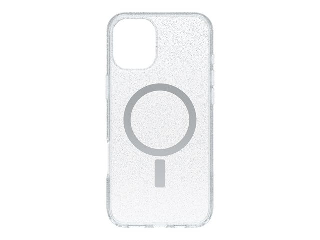 OtterBox Symmetry Series - Back cover for mobile phone - MagSafe compatibility - polycarbonate, thermoplastic elastomer (TPE) - stardust 3.0 (clear) - for Apple iPhone 16 Plus
