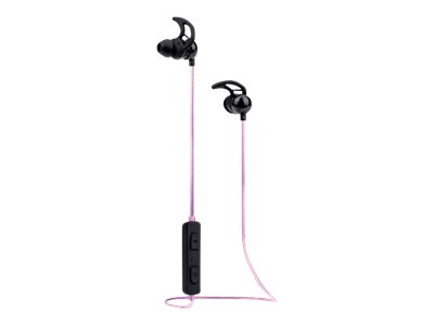 Manhattan Bluetooth In-Ear Headset (Clearance Pricing), Multi Coloured Cable Light, Omnidirectional Mic, Integrated Controls, Ear Hook for Secure Fit, 5 hour usage time (approx), Max Range 10m, Bluetooth v4.0, Rainproof, USB-A charging cable incl, 3 Year 