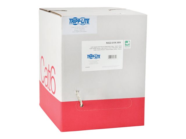 Eaton Tripp Lite Series Cat6 Gigabit Solid Core Plenum-Rated UTP CMP PVC Bulk Ethernet Cable, White, 1000 ft. (304.8 m) - bulk cable - TAA Compliant - 304.8 m - white