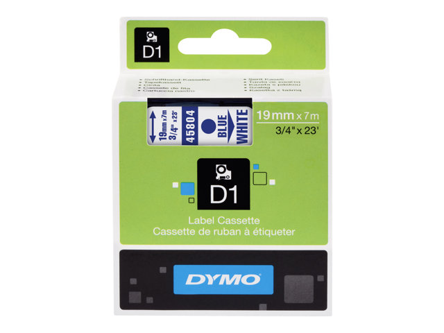 DYMO D1 Tape 19mm Blue on white