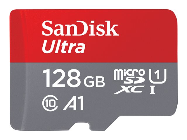 SanDisk Ultra - Flash memory card (microSDXC to SD adapter included) - 128 GB - A1 / UHS Class 1 / Class10 - microSDXC UHS-I