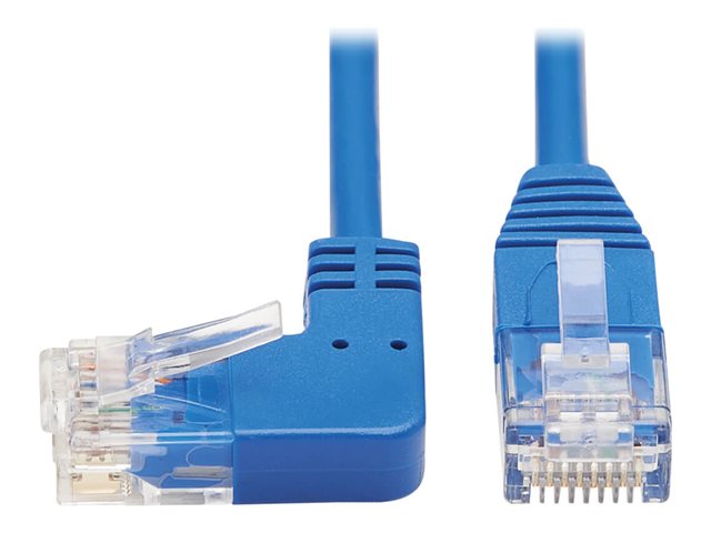 Eaton Tripp Lite Series Left-Angle Cat6 Gigabit Molded Slim UTP Ethernet Cable (RJ45 Left-Angle M to RJ45 M), Blue, 3 ft. (0.91 m) - patch cable - 91.4 cm - blue