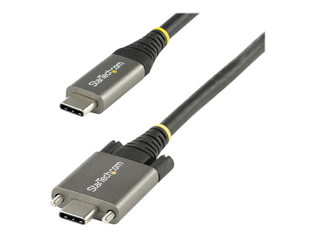 StarTech 3ft 1m Side Screw Locking USB C Cable 10Gbps, USB 3.1/3.2 Gen 2 Type-C Cable, 100W (5A) Power Delivery Charging, DP Alt Mode, Dual Screw Lock, USB-C to C Cord, Charge/Sync - Thunderbolt 3 Compatible - USB cable - USB-C (M) straight/locking to USB