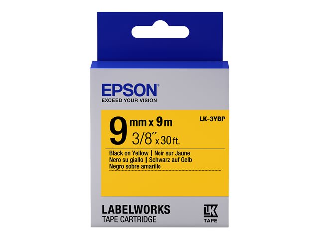 Epson LabelWorks LK-3YBP - label tape - 1 cassette(s) - Roll (0.9 cm x 9 m)