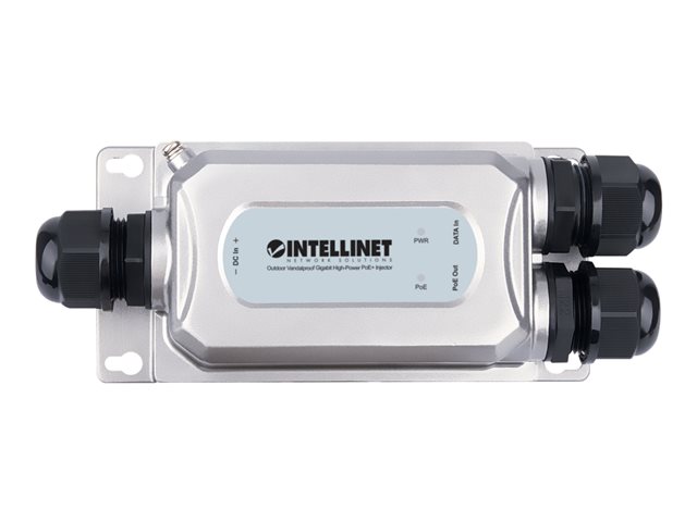 Intellinet Outdoor Vandalproof Gigabit High-Power PoE+ Injector, One 30 W Port, IEEE 802.3at/af Compliant, IP67 Waterproof, IK10 Vandal-proof, Metal Housing - PoE injector - 30 Watt
