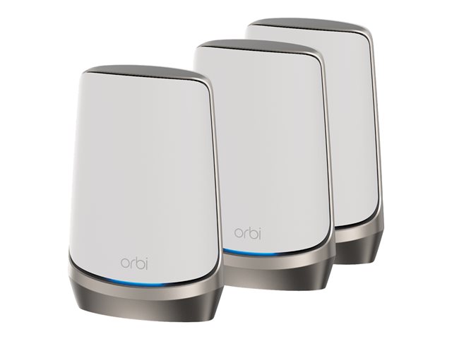 NETGEAR Orbi RBKE963 - Wi-Fi system - (router, 2 extenders) - up to 6,500 sq.ft - mesh 10GbE, 2.5GbE - Wi-Fi 6E - Multi-Band