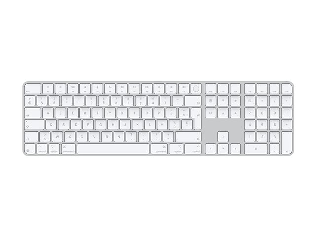 Apple Magic Keyboard with Touch ID and Numeric Keypad - Keyboard - USB-C - wireless - Bluetooth - AZERTY - French - white keys
