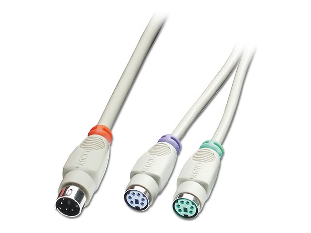 PS/2 Y ADAPTER CABLE 6 PIN MINI DIN M TO 2X6 PIN MINI DIN