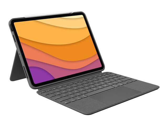 Logitech Combo Touch - keyboard and folio case - with trackpad - QWERTY - UK - oxford grey Input Device