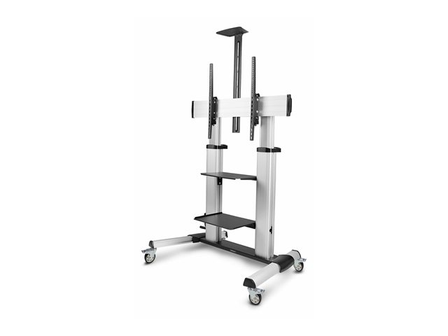 StarTech.com Rolling TV Cart/Stand On Wheels, Up to 100inch/220lb Screens cart - for flat panel - black, silver