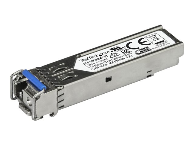 Startech MSA Uncoded SFP Module, 100BASE-BX, 100Mb Ethernet Bi-Directional (BiDi) Fiber Single Strand SFP Transceiver (SMF), LC 10km , Mini GBIC Transceiver SFP Module, Upstream BiDi - Lifetime Warranty (SFP100BBXUST) - SFP (mini-GBIC) transceiver module