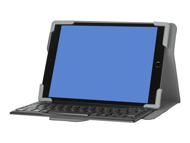 Targus Pro-Tek Universal - Keyboard and folio case - wireless - Bluetooth 5.0 - AZERTY - French - black keyboard, black case - B2B