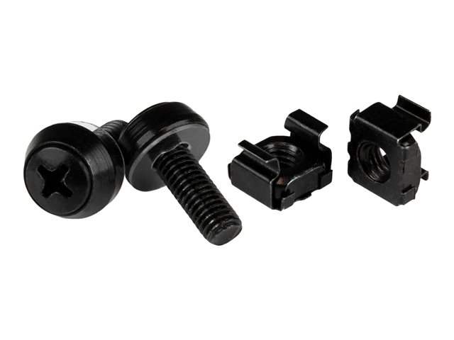M6 MOUNTING SCREWS BLACK 12MM 50 PACK SERVER RACK M6 CAGE NUT