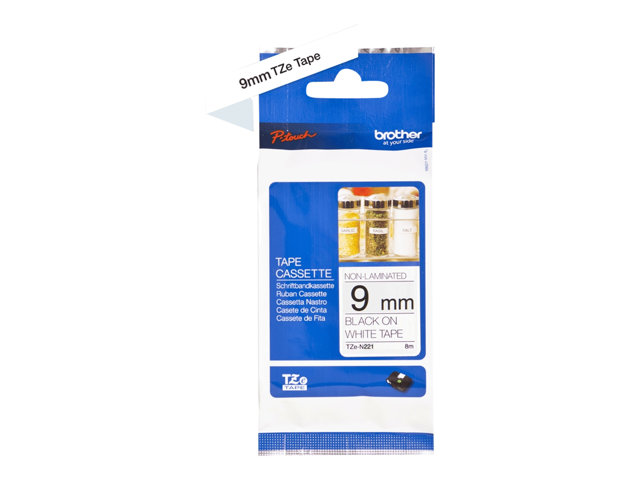 Brother TZe-N221 - non-laminated tape - 1 cassette(s) - Roll (0.9 cm x 8 m)