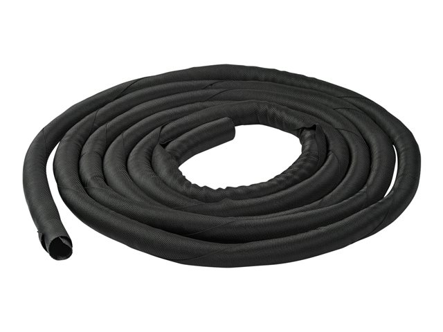 Startech 15' (4.6m) Cable Management Sleeve, Flexible Coiled Cable Wrap, 1-1.5" diameter Expandable Sleeve, Polyester Cord Manager/Protector/Concealer, Black Trimmable Cable Organizer - Cable & Wire Hider (WKSTNCM2) - Cable concealer - black - 4.6 m