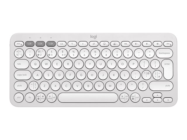 Logitech Pebble Keys 2 K380s - Keyboard - wireless - Bluetooth LE - QWERTY - UK - tonal white