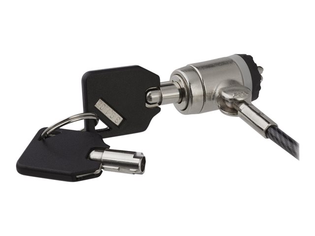 Startech 6ft (2m) Laptop Cable Lock with Keys, Keyed Security Cable Lock for Compatible K-Slot Laptops, Desktops, Computers & Other Devices, Anti-Theft Vinyl Coated Steel Cable Lock - 6 ft Keyed Cable Lock (LTLOCKKEY) - Security cable lock - black, silver