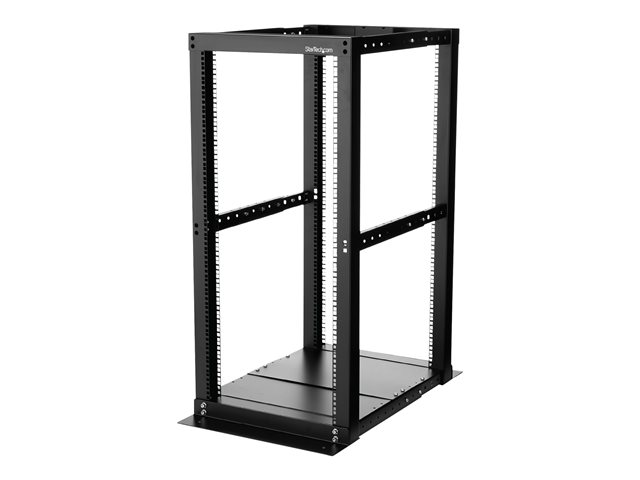 StarTech.com 25U Open Frame Server Rack - 994lb Capacity - 4 Post Adjustable Depth (18.3" to 39.3") Network/Communications Equipment Rack w/ Casters (4POSTRACK25) - rack - 25U