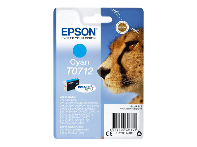 Epson T0712 - cyan - original - ink cartridge