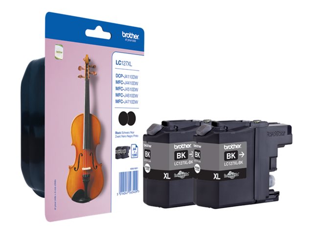 Brother LC127XLBKBP2 - 2-pack - Super High Yield - black - original - blister - ink cartridge - for Brother DCP-J4110DW, MFC-J4410DW, MFC-J4510DW, MFC-J4610DW, MFC-J4710DW