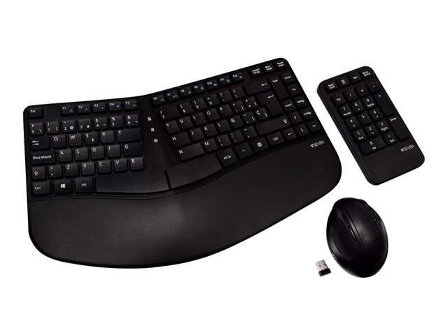 V7 CKW400ES - keyboard, mouse and numeric pad set - Spanish - black Input Device