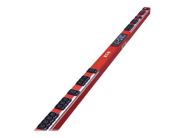 Eaton Metered Input Rack PDU EMIB08-30R - Power distribution unit (rack-mountable) - AC 200-240 V - 7.4 kW - 1-phase - Ethernet, RS-232 - input: IEC 60309 32A - output connectors: 42 (6 x IEC 60320 C19, 36 x IEC 60320 C13) - 0U - 3 m cord - red