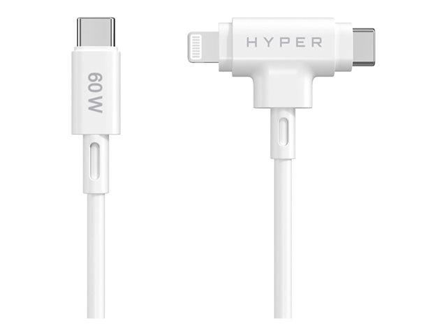 HyperJuice - Lightning cable - USB-C male to Lightning, USB-C male - 1.5 m - white