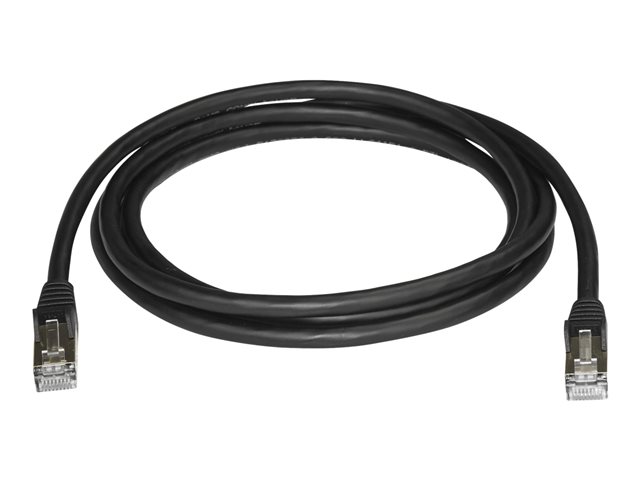 StarTech.com 2m CAT6A Ethernet Cable, 10 Gigabit Shielded Snagless RJ45 100W PoE Patch Cord, CAT 6A 10GbE STP Network Cable w/Strain Relief, Black, Fluke Tested/UL Certified Wiring/TIA - Category 6A - 26AWG (6ASPAT2MBK) - patch cable - 2 m - black