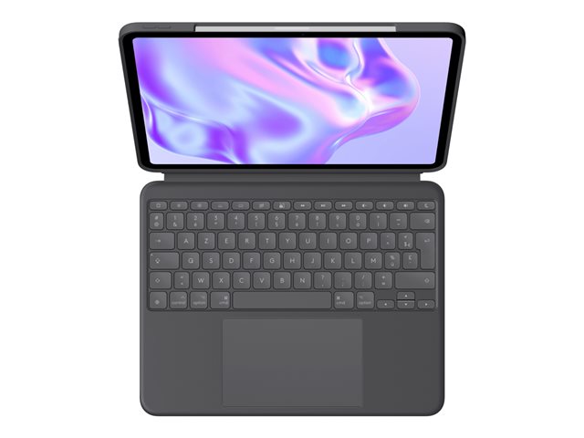 Logitech Combo Touch - Keyboard and folio case - with trackpad - backlit - Apple Smart connector - AZERTY - French - graphite - for Apple 13-inch iPad Pro (M4)