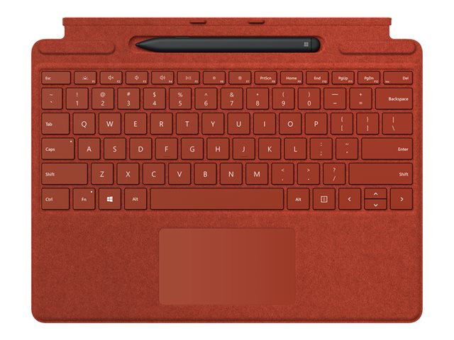 Microsoft Surface Pro X Signature Keyboard with Slim Pen Bundle - keyboard - with trackpad, accelerometer - UK - poppy red Input Device