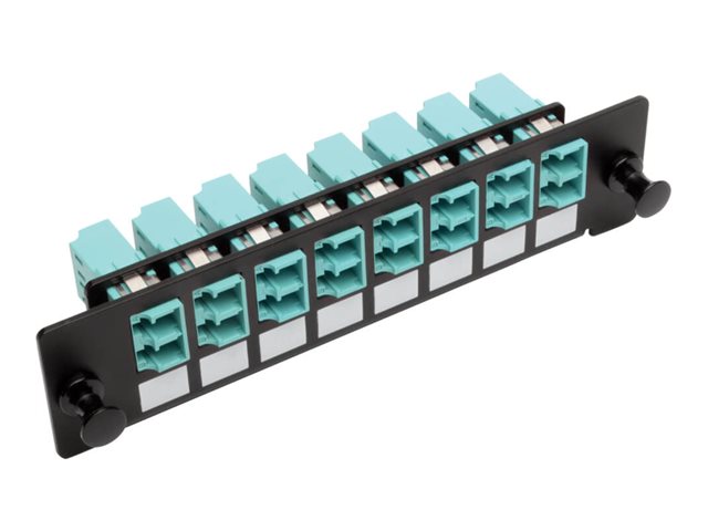 Eaton Tripp Lite Series Toolless Pass-Through Fiber Patch Panel MMF/SMF 8 LC Connectors, Black - patch panel