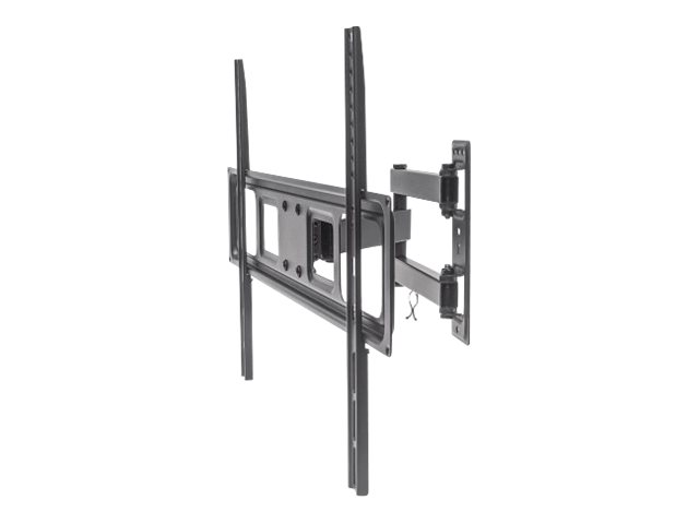 Manhattan TV & Monitor Mount, Wall, Full Motion, 1 screen, Screen Sizes: 37-65", Black, VESA 100x100 to 600x400mm, Max 35kg, LFD, Tilt & Swivel with 3 Pivots, Lifetime Warranty bracket - for LCD TV / curved LCD TV - black