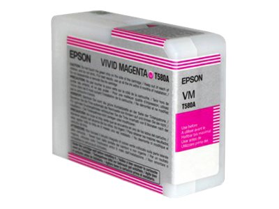 Epson Ink Cartridges, Ultrachrome K3 Vivid Magenta, T580A00, Singlepack, 1 x 80.0 ml Vivid Magenta