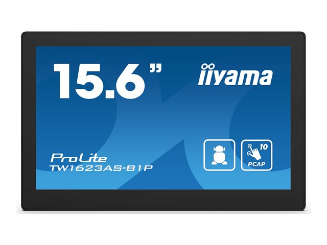 iiyama ProLite TW1623AS-B1P - Android PC - touch panel PC 1 RK3568 - RAM 4 GB - SSD - eMMC 32 GB - Cortex-A55 - Bluetooth 5.2 - Android 13 - monitor: LED 15.6" 1920 x 1080 (Full HD) touchscreen - black, matte