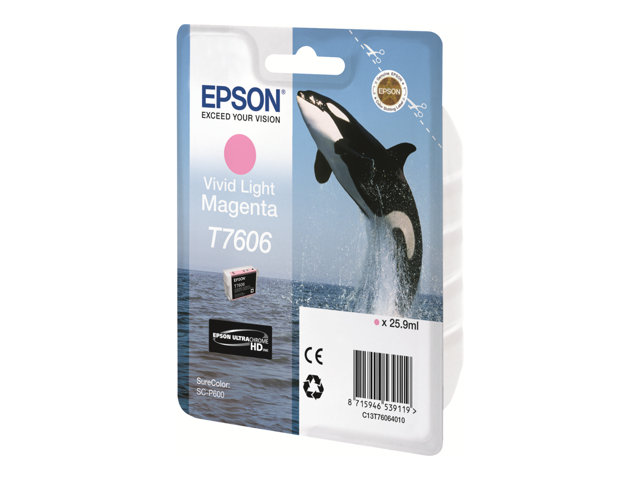 Epson T7606 - vivid light magenta - original - ink cartridge