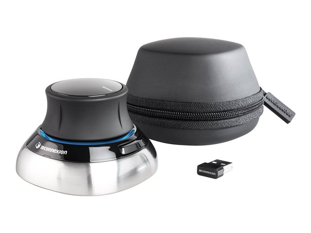 3Dconnexion SpaceMouse Wireless - 3D mouse - 2 buttons - wireless, wired - 2.4 GHz - USB wireless receiver
