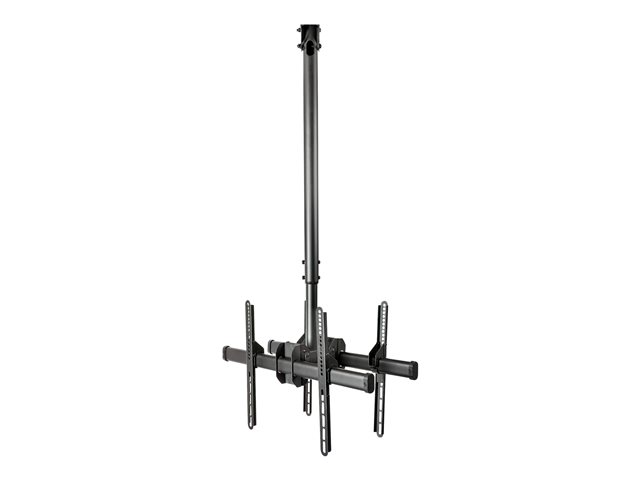 StarTech.com Dual TV Ceiling Mount, Back-to-Back Heavy Duty Hanging Dual Screen Mount with Adjustable Telescopic 3.5' to 5' Pole, Tilt/Swivel/Rotate, VESA Bracket for 32”-75" Displays - Ceiling TV Bracket (FPCEILBTB) bracket - for flat panel - black