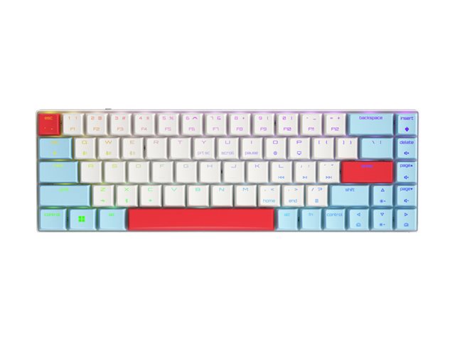 CHERRY MX MX-LP 2.1 - Keyboard - compact - backlit - wireless - 2.4 GHz, Bluetooth 5.2, USB - QWERTY - US - key switch: CHERRY MX Low Profile RGB Speed - white