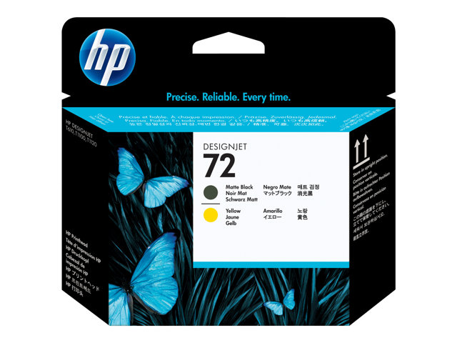 HP 72 - C9384A - 1 x Yellow,1 x Matte Black - Printhead - For DesignJet T1100, T1120, T1200, T1300, T610, T620, T770, T790