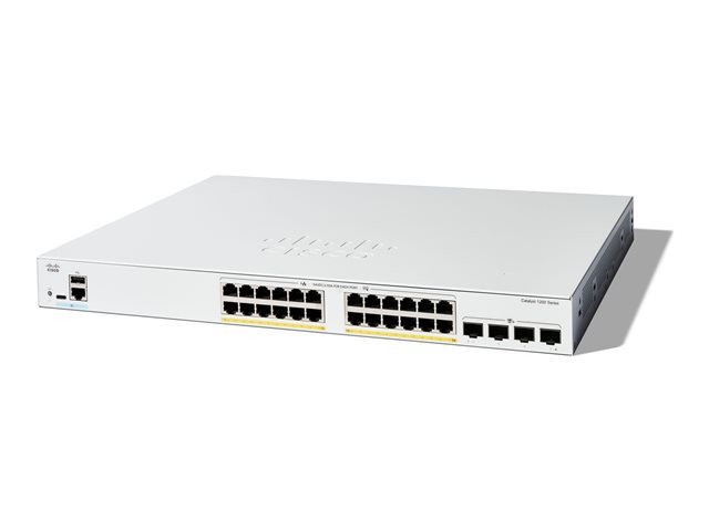 Cisco Catalyst 1200-24FP-4X - Switch - L3 - smart - 24 x 10/100/1000 (PoE+) + 4 x 10 Gigabit SFP+ - rack-mountable - PoE+ (375 W)
