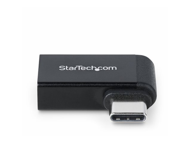 StarTech Right Angled USB-C to USB-A Adapter, USB 5Gbps, Compact USB-C Male to USB-A Female Adapter, Metal Housing, M/F - USB adapter - USB-C (M) right-angled to USB (F) - USB 3.2 Gen 1 - 5 V - 3 A - passive, up to 5 Gbps data transfer rate - black