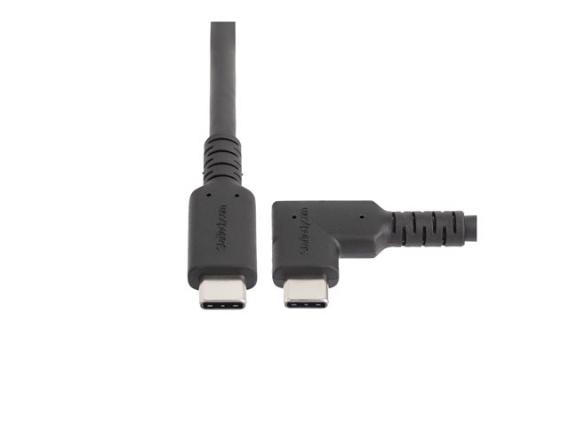 StarTech 6ft (2m) Rugged Right Angle USB-C Cable, USB 3.2 Gen 1 (5 Gbps), USB C to C Data Transfer Cable, 4K 60Hz DP Alt Mode, 100W Power Delivery - 90 Degree USB-C Cable (RUSB315CC2MBR) - USB cable - USB-C (M) straight to USB-C (M) right-angled - USB 3.2